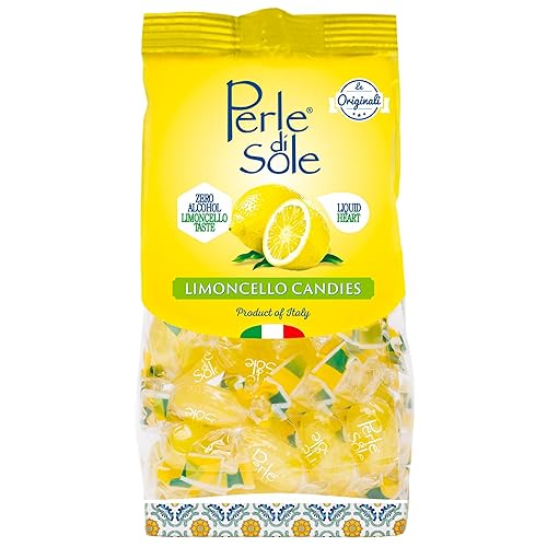 Vista 10 de Perle di Sole Lemon Limoncello Drops Made in Italy – Paquete de 12 bolsas (3.53 onzas) – Caramelos duros italianos envueltos individualmente