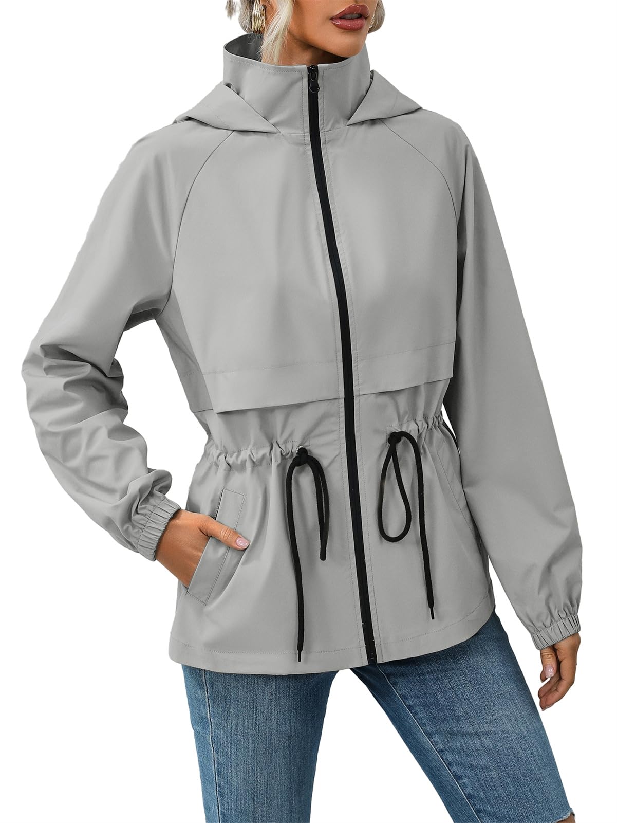 Veste imperméable légère femme compacte avec grande poche - 8