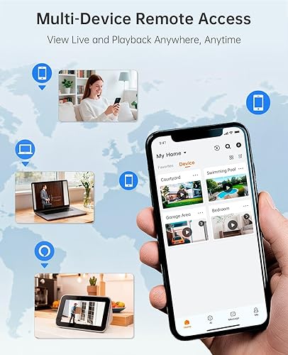 Miniatura 8 de Sistema de cámara de seguridad con cable 4K PoE con NVR, 4 cámaras exteriores de 8 MP, grabación local 24/7, sin tarifas mensuales, detección de