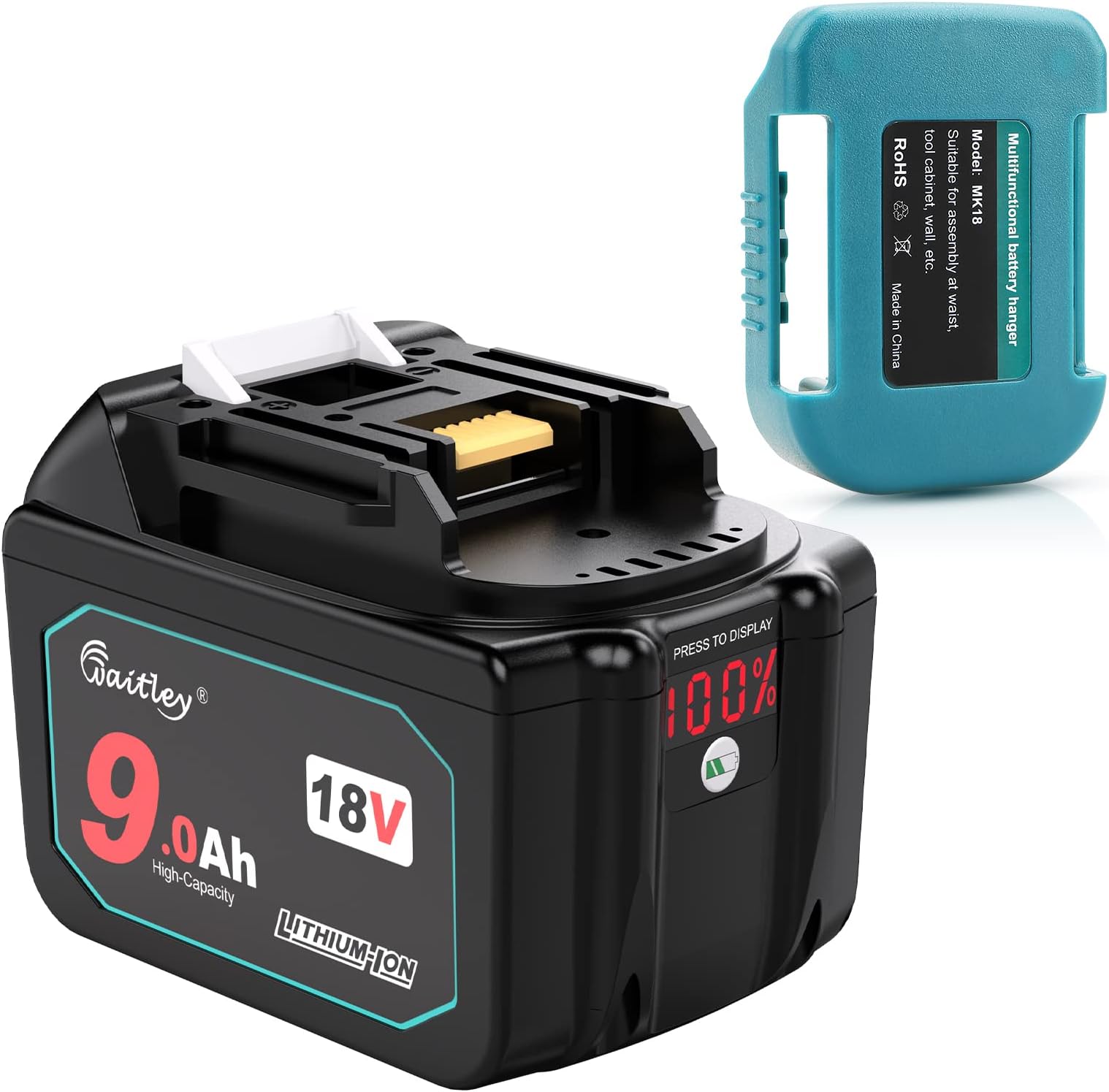 18V 9.0Ah Li-ion Replacement Batteries with Indicator (LED Display) Compatible with Makita 18V Battery BL1850 BL1850B BL1840 BL1830 BL1830B BL1860 BL1840B BL1845 632B77 LXT