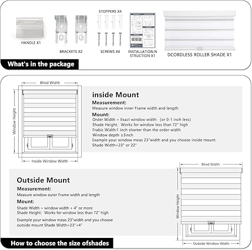Miniatura 4 de AOSKY - Persianas sin cordón, con diseño de cebra y parada libre, enrollables, de doble capa, filtrantes de luz, de privacidad, para el hogar,