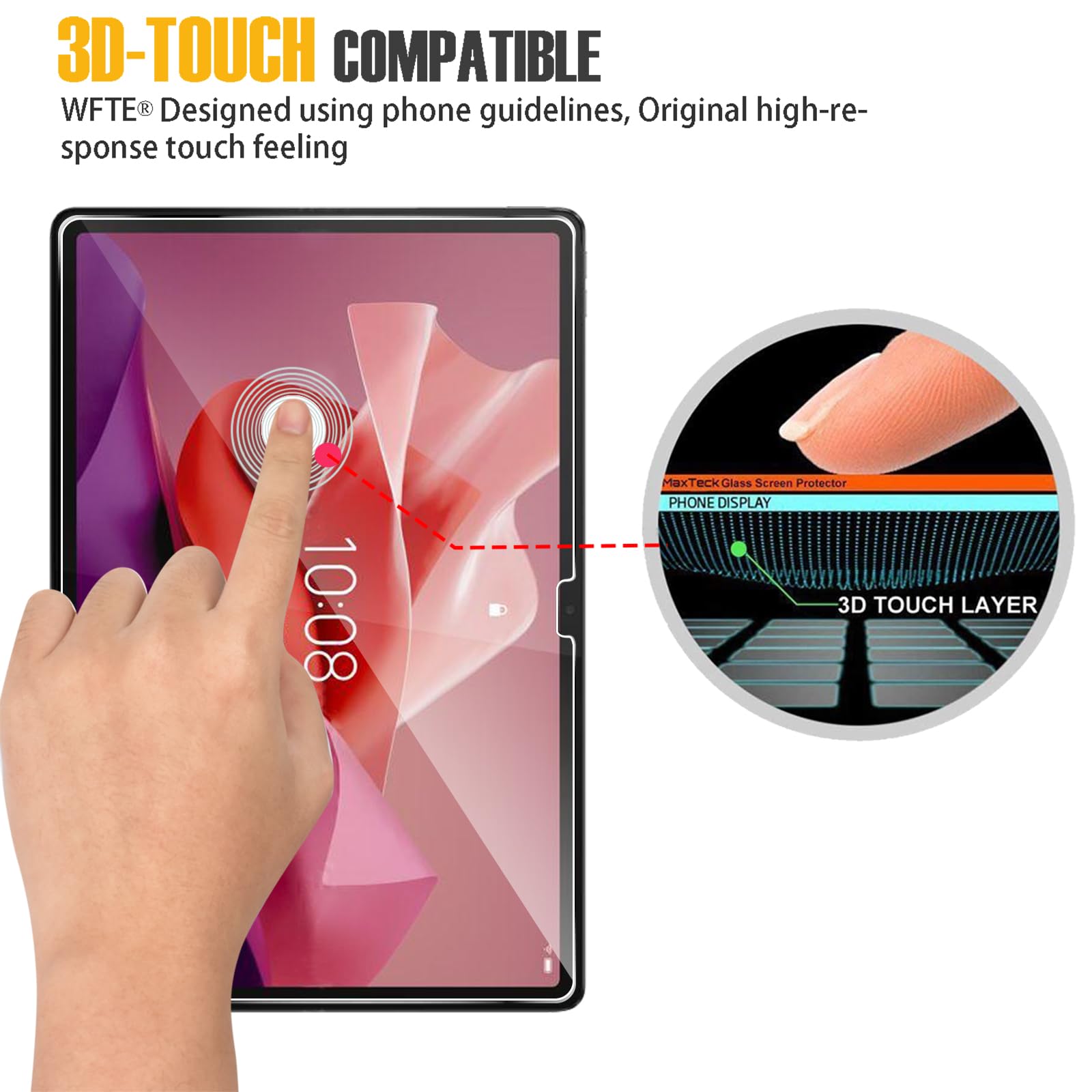 Pellicola In Vetro Temperato Per Lenovo Tab P12 / Idea Tab Pro (12.7") - 2 Pezzi, Durezza 9H, Antigraffio, Anti-impronta, HD Trasparente. Protezione Schermo Premium. - 5