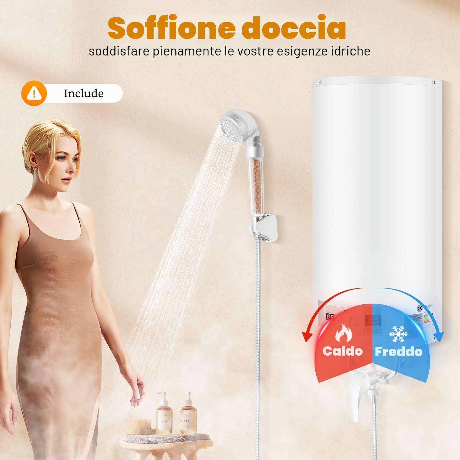 Scaldacqua istantanea elettrico scaldabagno scaldabagno scaldabagno elettrico adatto per cucine, servizi igienici, appartamenti, parrucchieri