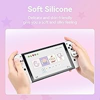 Vista 4 de GeekShare Tapas de agarre de pulgar para interruptor, 4 tapas de silicona con forma de gato, cubierta suave para palanca de pulgar compatible