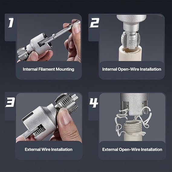2PCS PVC Pipe Threader Tool Set, 1/2 & 3/4 Internal & External Thread Cutter | Heavy-Duty Alloy Steel, Drill-Compatible PVC Pipe Tool for Plumbing & DIY