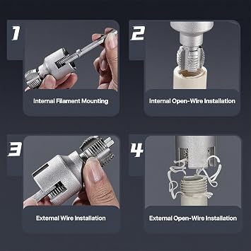 2PCS PVC Pipe Threader Tool Set, 1/2 & 3/4 Internal & External Thread Cutter | Heavy-Duty Alloy Steel, Drill-Compatible PVC Pipe Tool for Plumbing & DIY