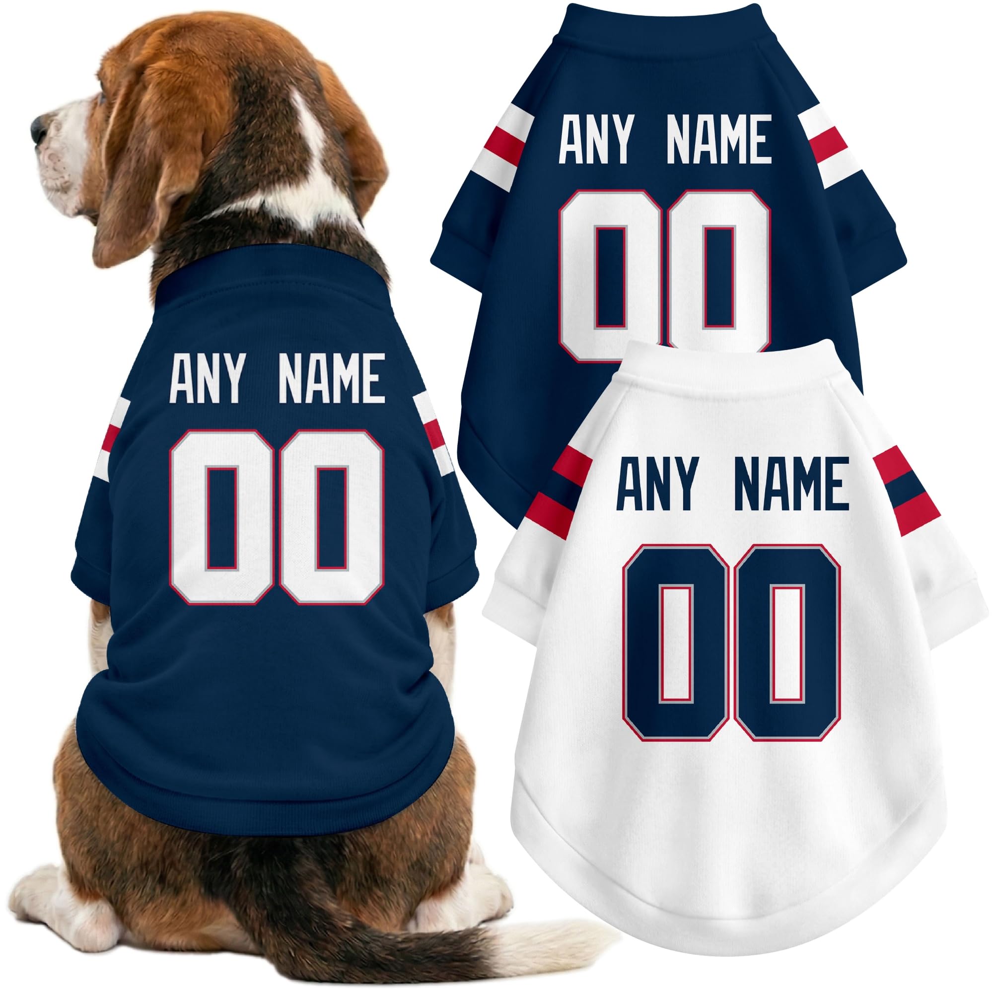 New England Dog Clothes Custom Name Number T Shirt for Dog Gifts
