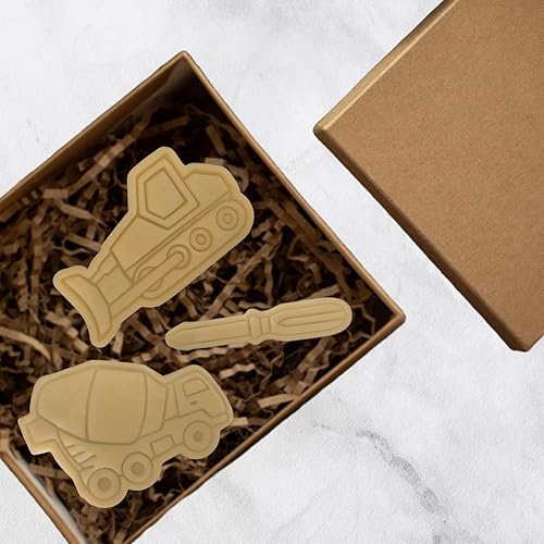 Miniatura 7 de Cortadores de galletas de construcción, juego de 10 cortadores de galletas para fiestas de cumpleaños de niños o fiestas temáticas, incluye camión