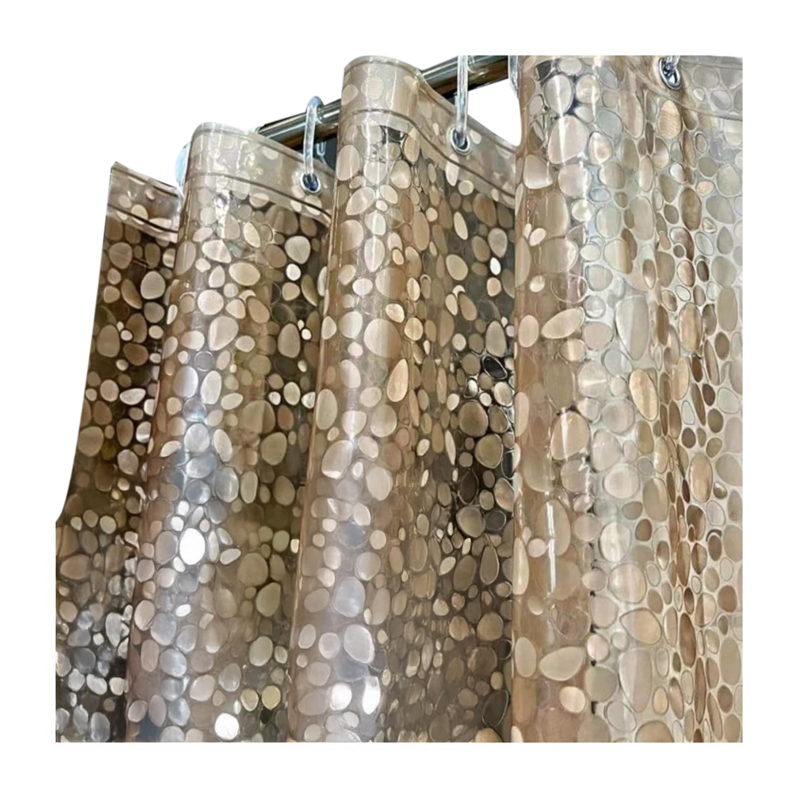 matumou Waterproof Shower Curtain Liner, Thick EVA Shower Liner, 3D Pebble Pattern Bath Curtain for Shower Stall, Bathtubs