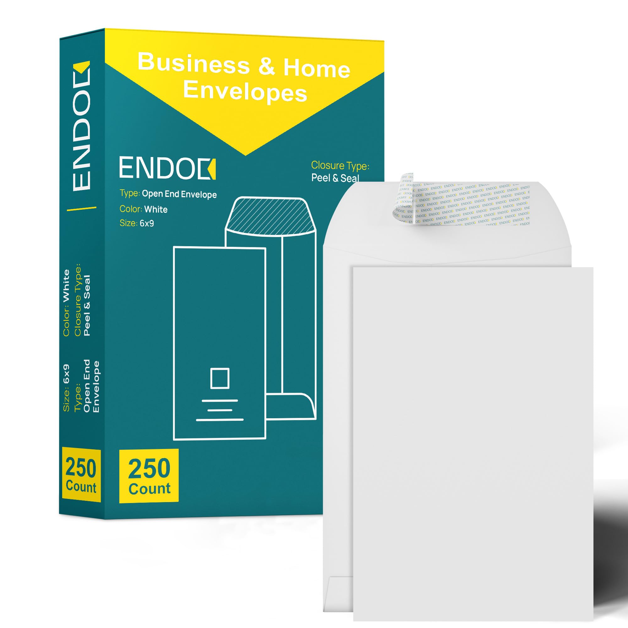 EnDoc 9x12 Open Ended Envelopes Self Seal - 15 Pack - 28lb Heavyweight Paper