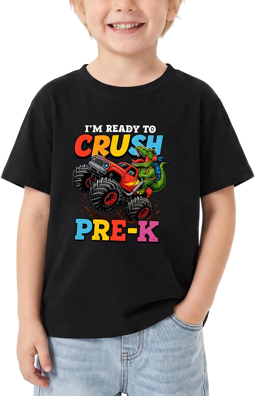 First Day of Pre-K Shirt Back to School T-Shirt Toddler Kindergarten Outfit Funny Graphic Tee Cotton, 2T-6Y