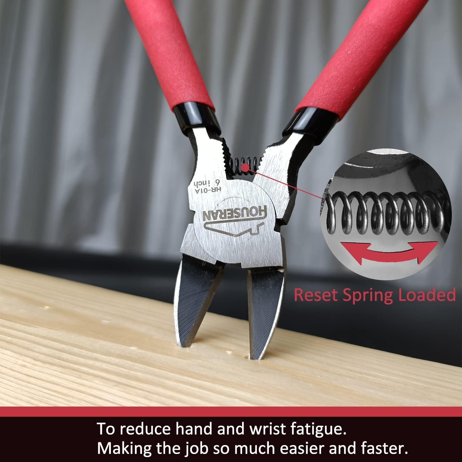 Wire Cutters 10 Pack, 6" Dykes Cutteres, HOUSERAN Wire Snips with Non-slip Red Handle, Side Cutter, With Spring Loaded, Flush-Cutter for Artificial Flowers, Crafts, Zip Tie