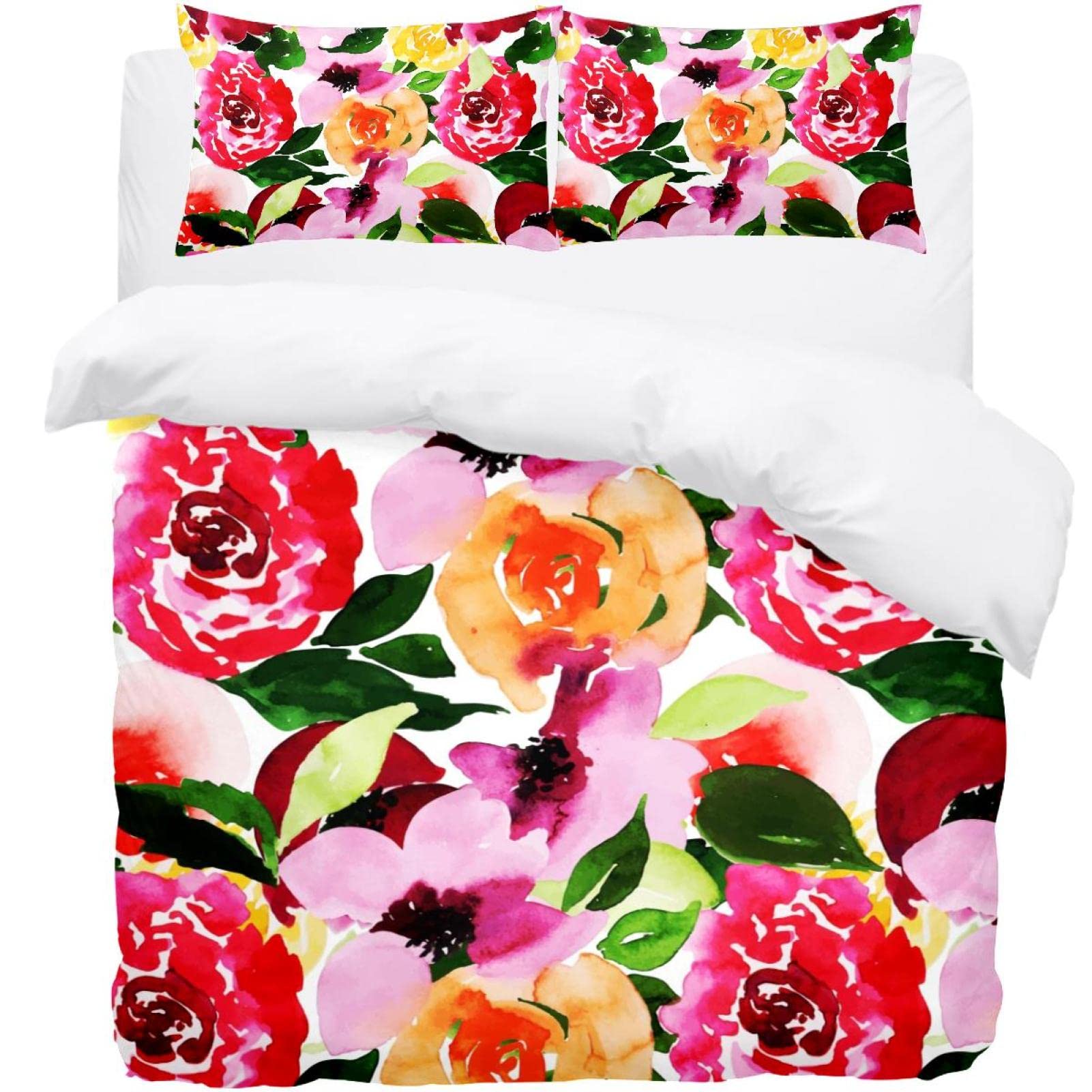 Housse de couette motif floral tropical rouge pour raviver une chambre parentale terne