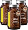 Set of 3 Vitamin B Complex High Dose Vegan All Eight B Vitamins & Co-Factors 360 Capsules 12 Months Vit B1 B2 B3 B5 B6 B12 Methylcobalamin Biotin & Folic Acid Myo-Inositol & Choline