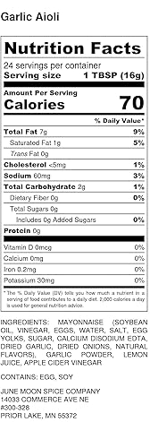 Miniatura 2 de Salsa de alioli de ajo | Botella de 12 onzas líquidas con tapa de bloqueo de sabor | Bajo en azúcar | Fabricado en pequeños lotes | Premium | Salsa