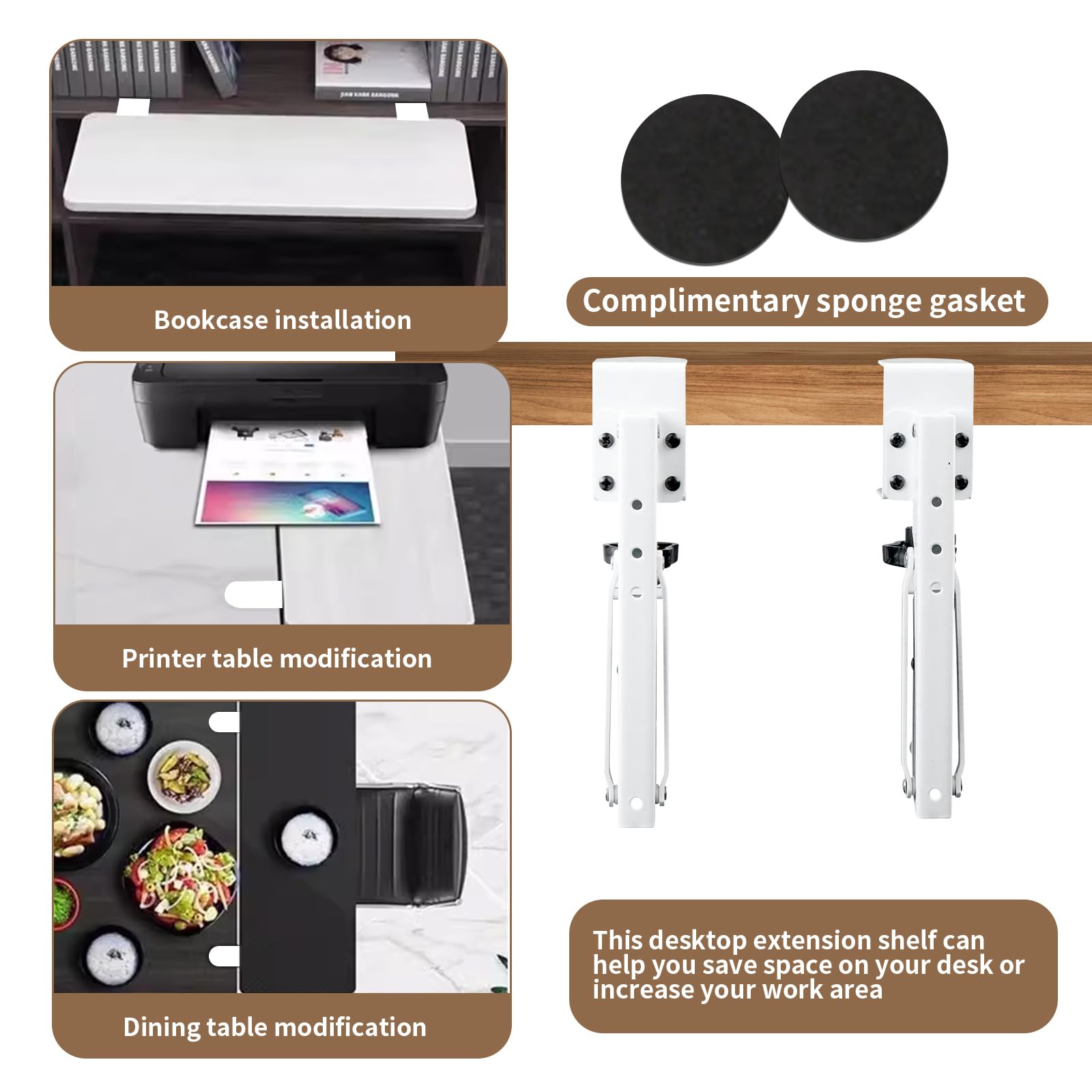Bandeja Teclado Bajo Mesa, Soporte Teclado Ordenador sin Taladrar, Bandeja Teclado con Pinza en C Ajustable, Bandeja Extraible Escritorio Silencioso, Bandeja Para Teclado Ergonómico, 2 Piezas