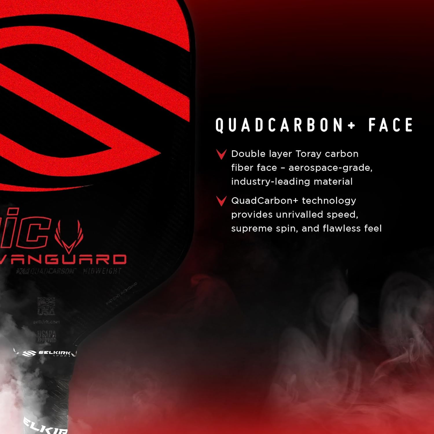 Selkirk Sport Vanguard Hybrid Pickleball Paddle | Carbon Fiber Pickleball Paddle with a Polypropylene X5 Core | Pickleball Rackets - Image 6