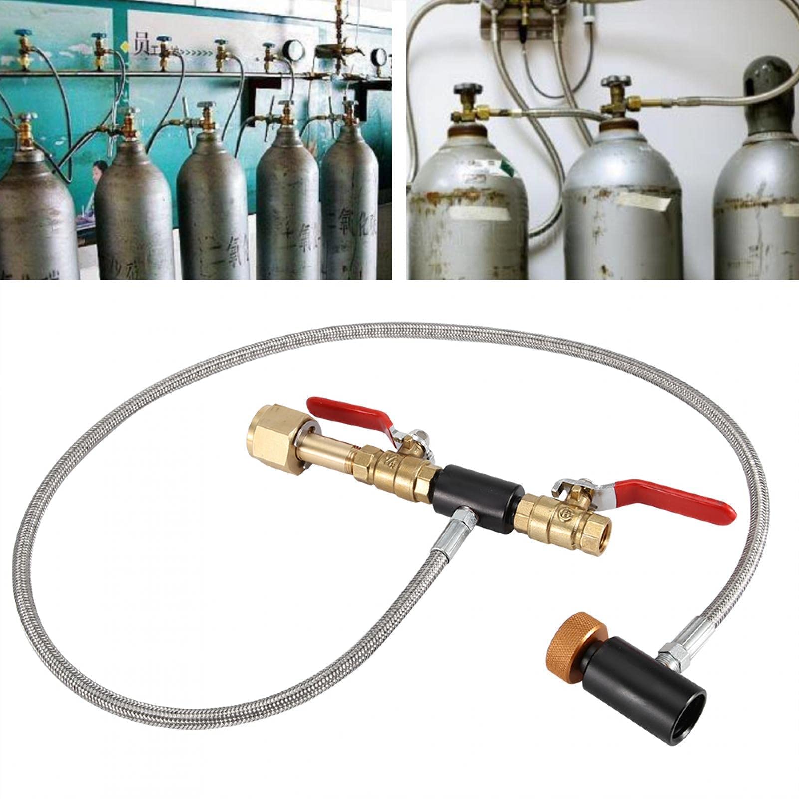 Adattatore di ricarica di CO2, adattatore di ricarica per il riempimento del gasatore per il creatore di soda, contenitore del serbatoio del cilindro(#3)