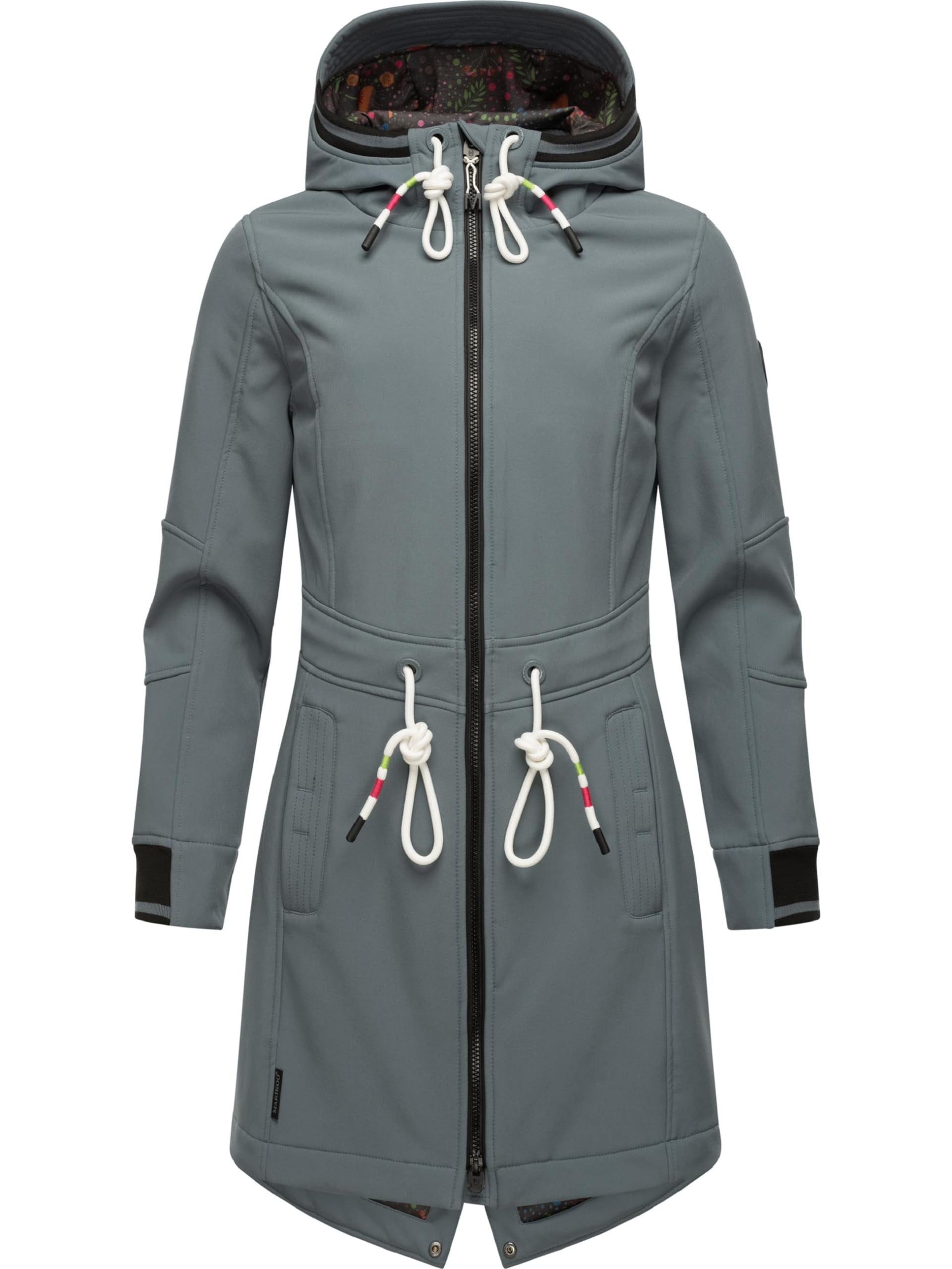 Marikoo overgangsjas voor dames, softshellmantel met capuchon, Mount Furnica, XS tot 3XL, zwart, M