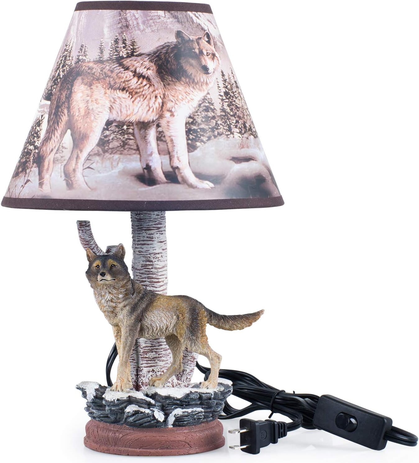 ATAZUA Lamps for Bedrooms Kids, Nursery Wolf Thematic Hand Painted Non-Toxic, Lead Free Water-Based Paint