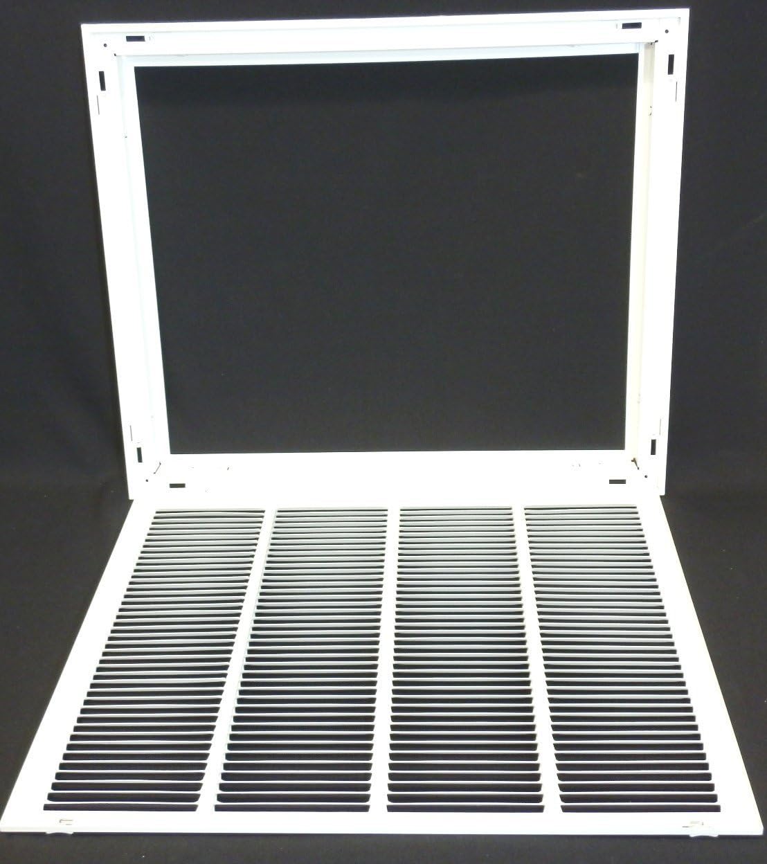 Black Friday - 40% OFF 24 X 20 Steel Return Air Filter Grille for 1 Filter - Easy Plastic Tabs for Removable Face/Door - HVAC Duct Cover - Flat Stamped Face -White [Outer Dimensions: 25.75w X 21.75h]