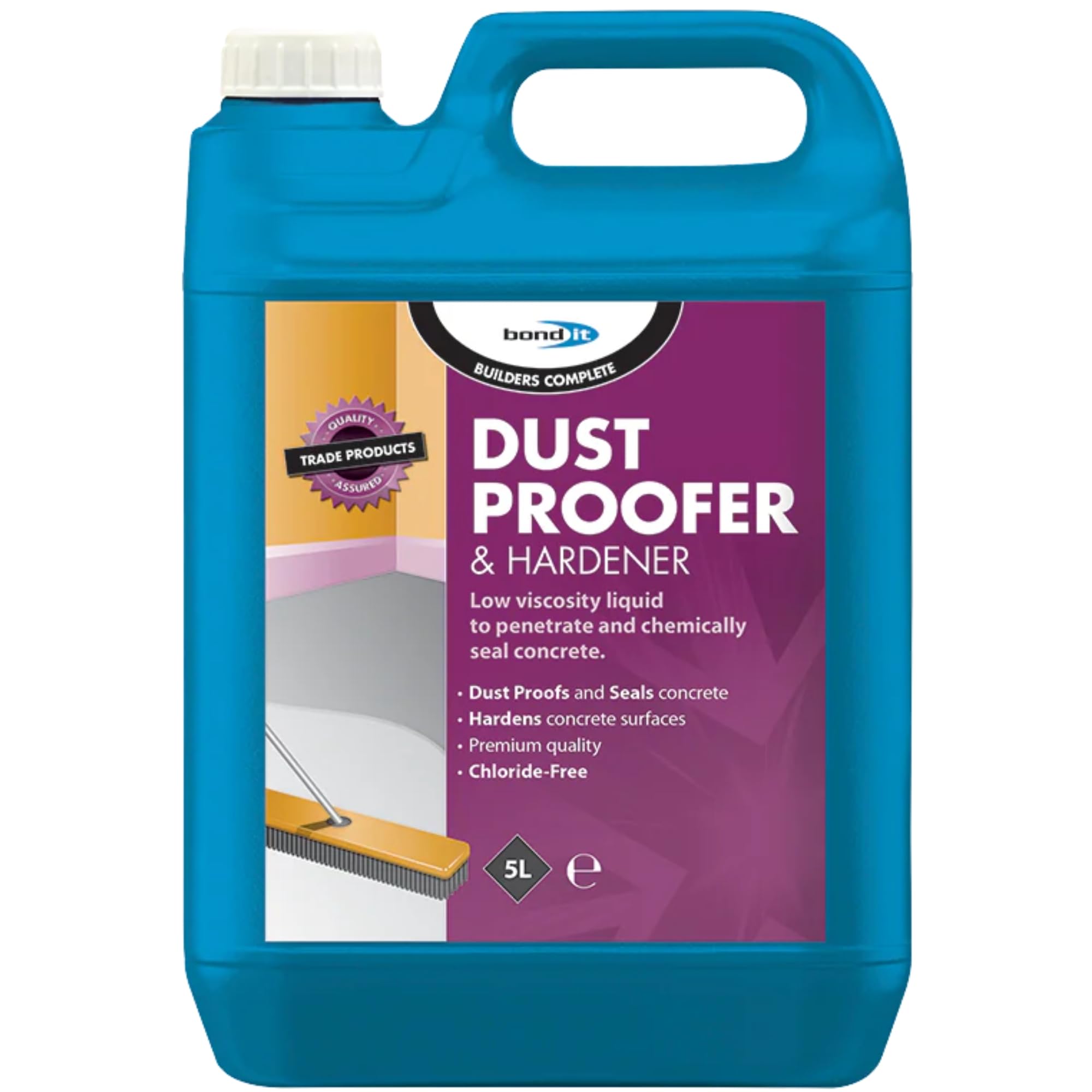 Bond It Dust Proofer & Hardener 1 Pack (5L Each) – Low Viscosity Concrete Dustproofer and Surface Hardener for Sealing & Treating Concrete Floors – Chloride-Free Formula