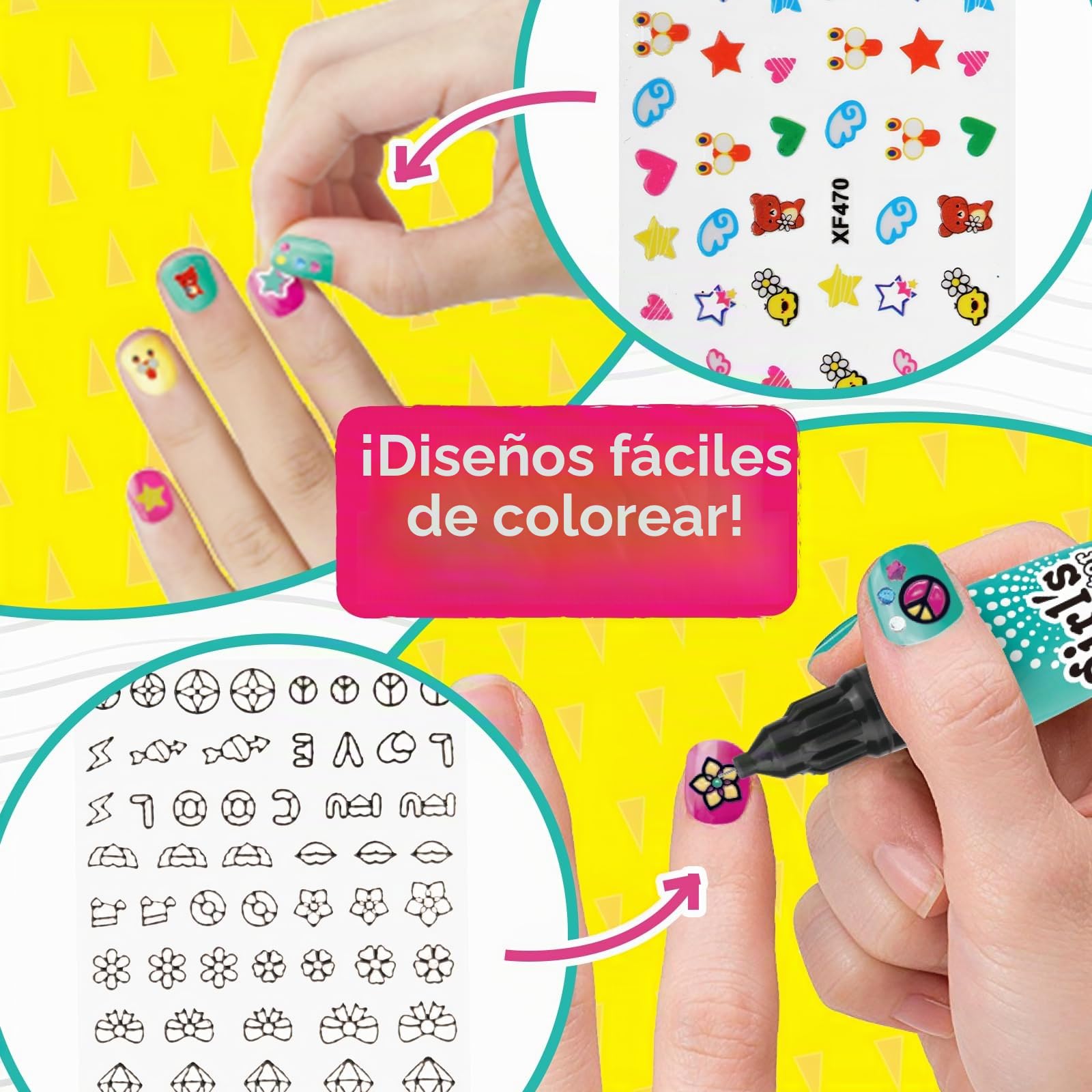 Kit de Arte de Uñas para Niñas, Juego de Esmalte de Uñas para Niñas, Juguetes para Niñas de 6, 7, 8, 9, 10, 11, 12 años, Regalos para Niñas, Regalos de Navidad y Cumpleaños