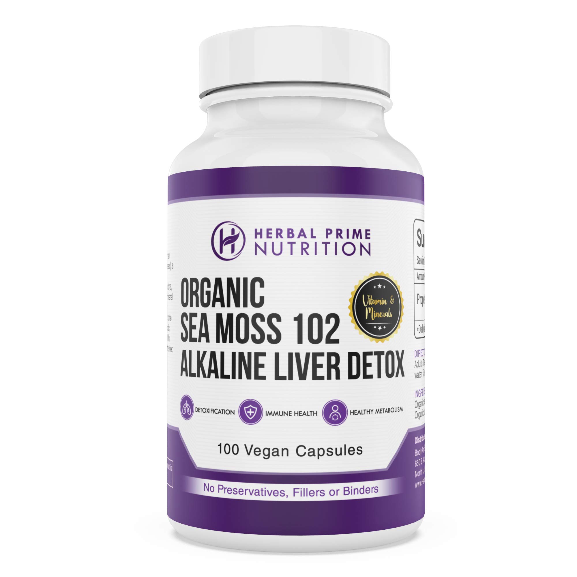 Buy Herbal Prime Nutrition Organic Sea Moss 102 Alkaline Liver Detox