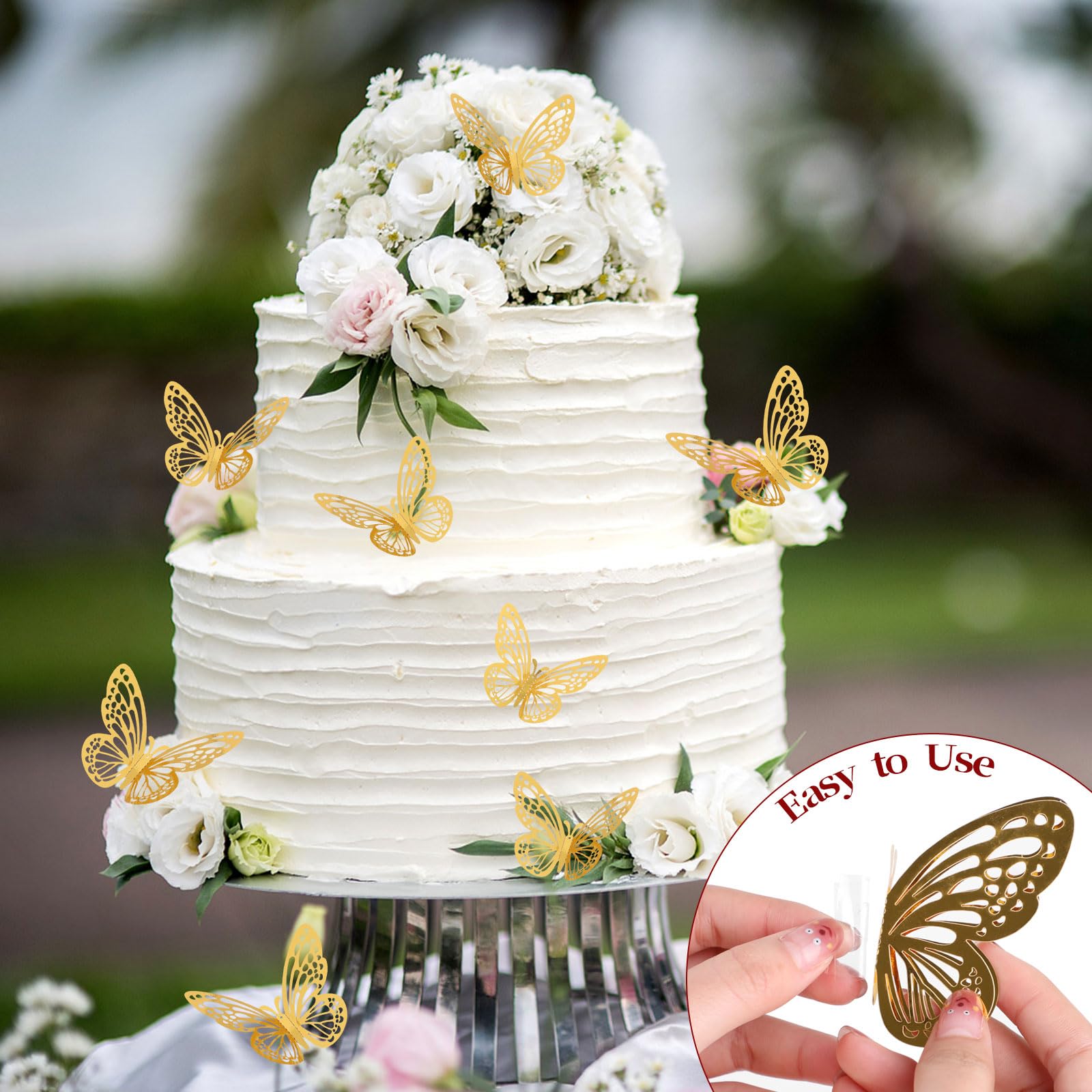 Flower Bouquet Accessories: Butterflies & Rhinestones -4