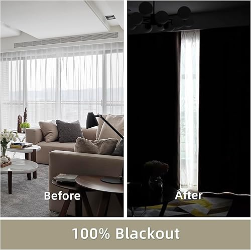 Miniatura 2 de Cortinas opacas 100% beige para dormitorio, cortinas de oscurecimiento de habitación de 84 pulgadas, cortinas opacas para sala de estar, cortinas