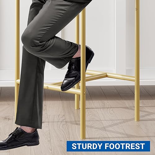 Miniatura 5 de GarveeHome Juego de mesa de comedor para 2, mesa de cocina de altura de mostrador con 2 taburetes de bar tapizados, juego de mesa de comedor y