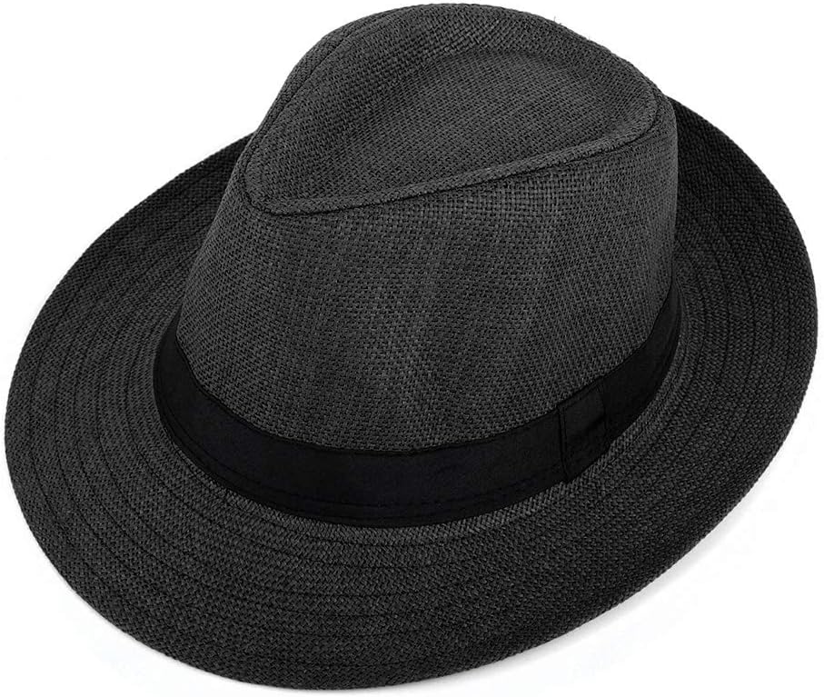 WESTENDUnisex Short Brim Fedora - Hats for Men & Women + Panama Hats & Straw Hats
