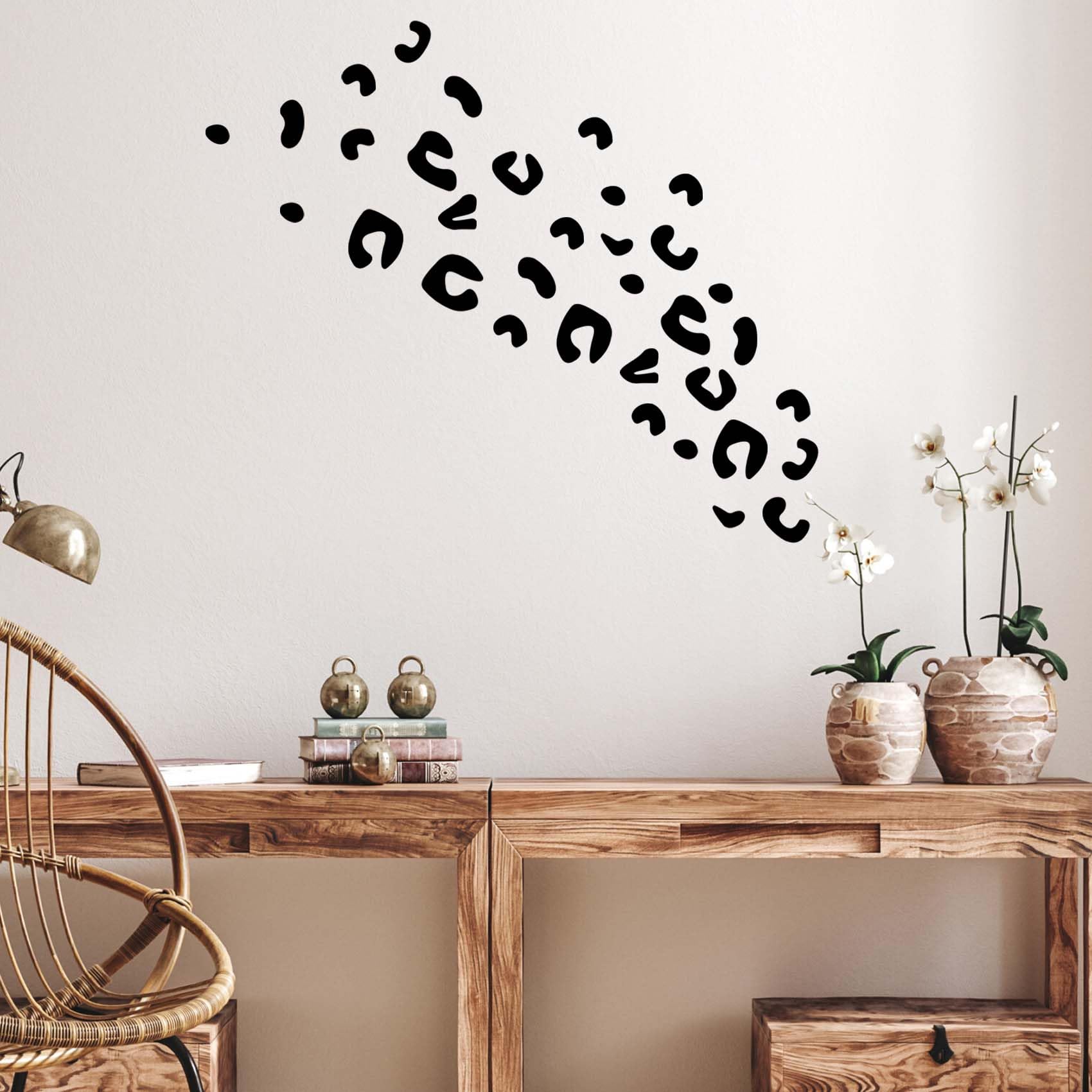 CharmFlo 10 Sheets 290-Piece Leopard Wall Decals - Removable Peel & Stick Animal Print Vinyl Stickers
