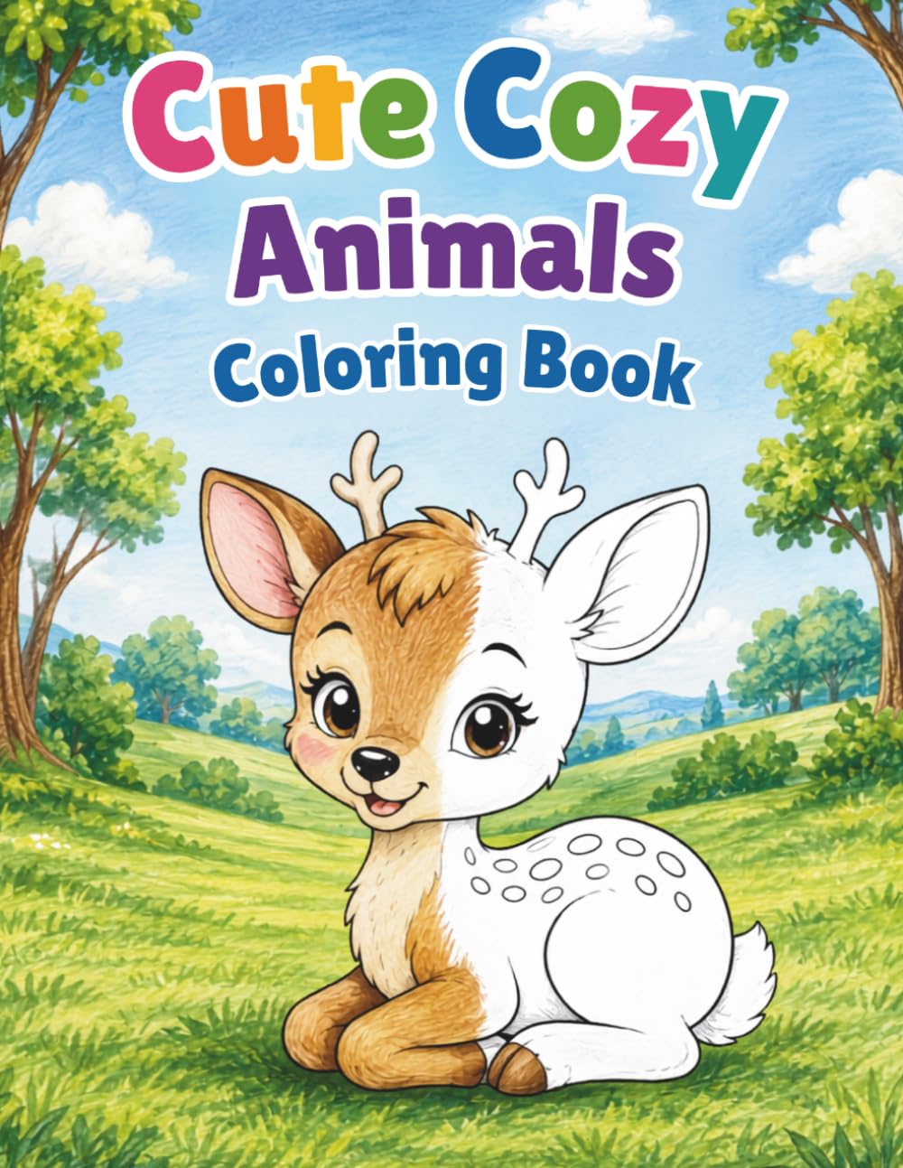 Cute Cozy Animals Coloring Book: Fun and Relaxing Bold & Easy Animal Designs for Stress Relief, Creativity, and Cozy Coloring Moments