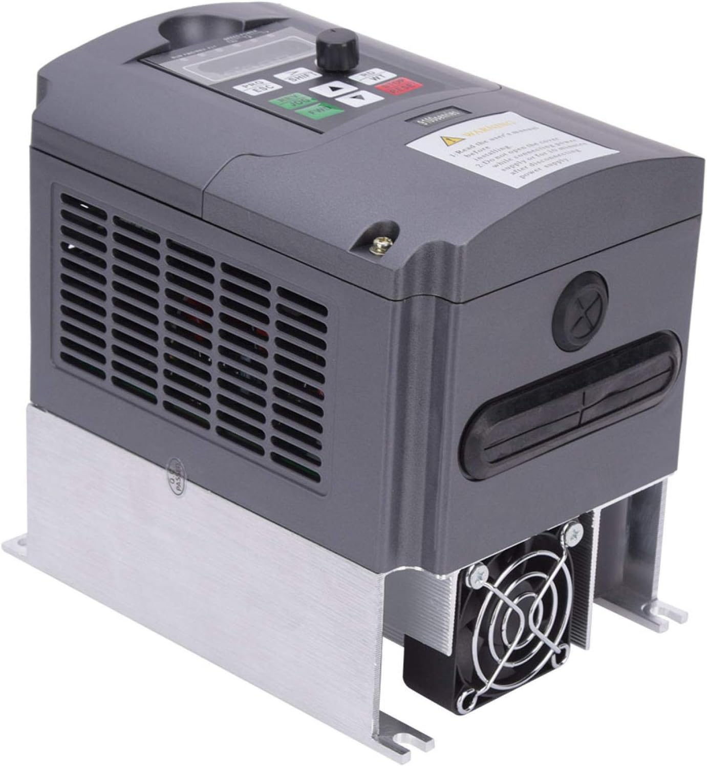 Diagram showing various industrial applications for the NFLIXIN Variable Frequency Drive, including grinder, exhaust fan, wood cutter, textile machine, and water pump.