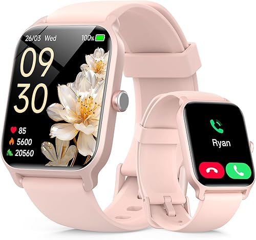 Tensky Reloj inteligente para mujer, pantalla táctil HD de 1.85 pulgadas, reloj inteligente para Android/iPhone/Samsung/(llamada Bluetooth), Alexa