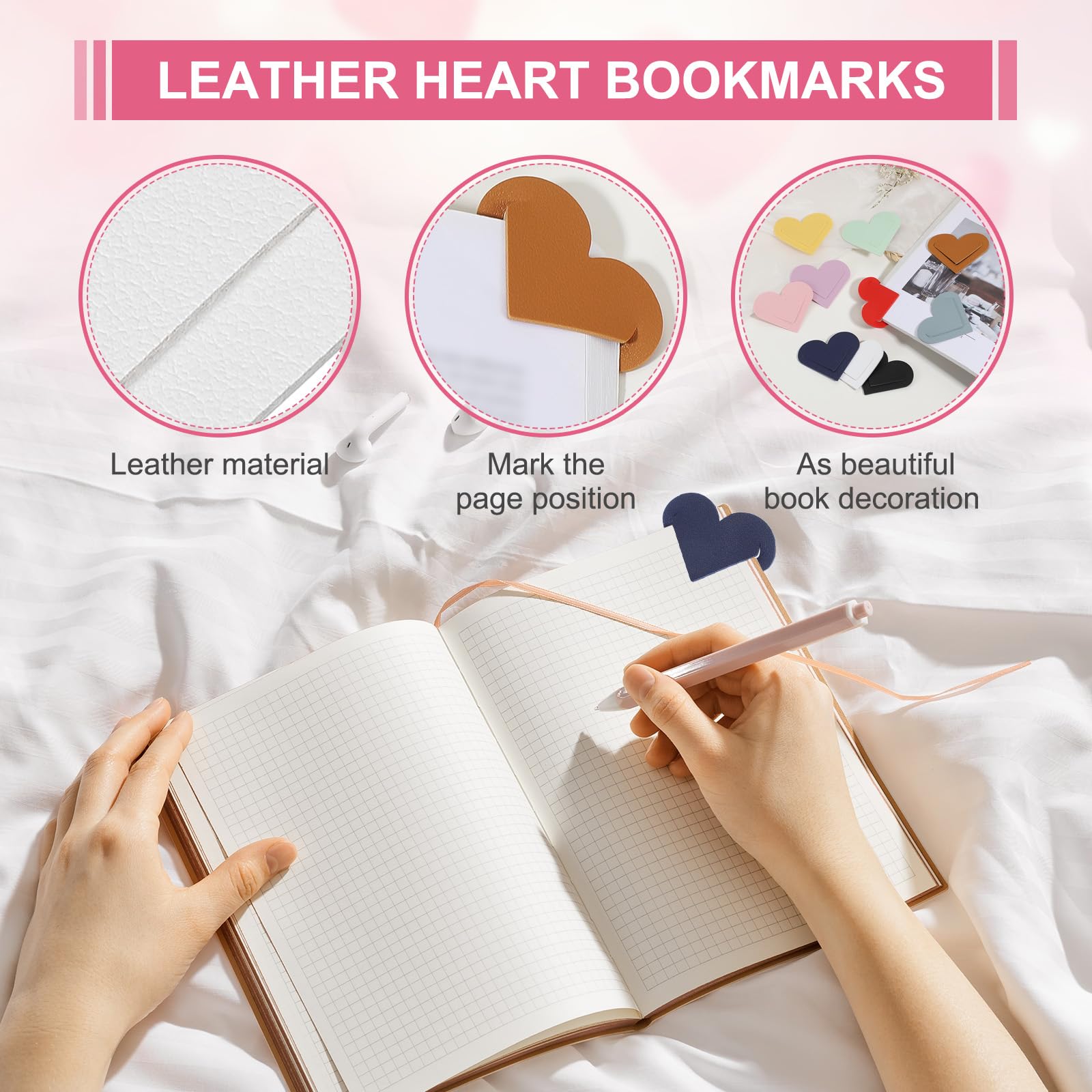 PATIKIL Leather Heart Bookmarks - Image 3