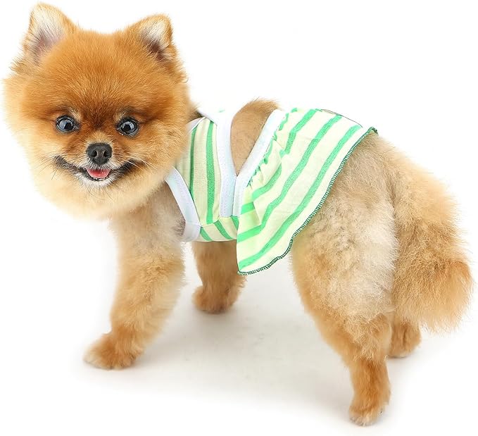 Vestido Bikini de Rayas para Perro Pequeño, Verde, Talla XL miniatura 2