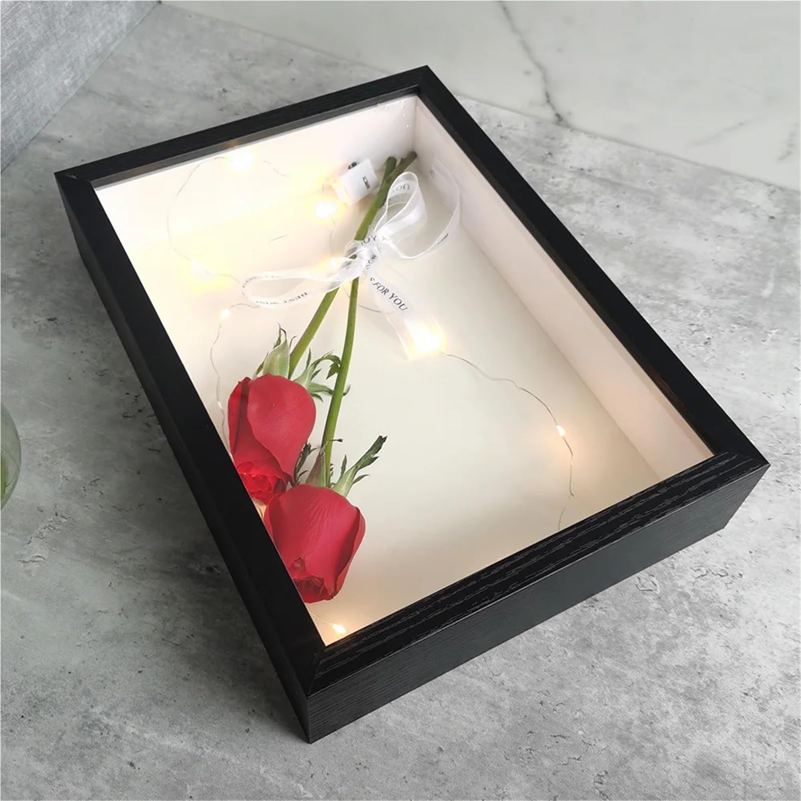 Bilderrahmen 3d Zum BefüLlen Schattenbox-Rahmen, Blumenstrauß-Display, Blumenetui, Tiefe 3 cm, Holz-Fotorahmen zur Anzeige dreidimensionaler Geschenke FüR ErinnerungsstüCke(White frame,20X20cm)