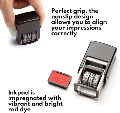 Miniatura 6 de Sello de goma autoentintado, frase con fecha, suministros de oficina recargables (fecha de caducidad)