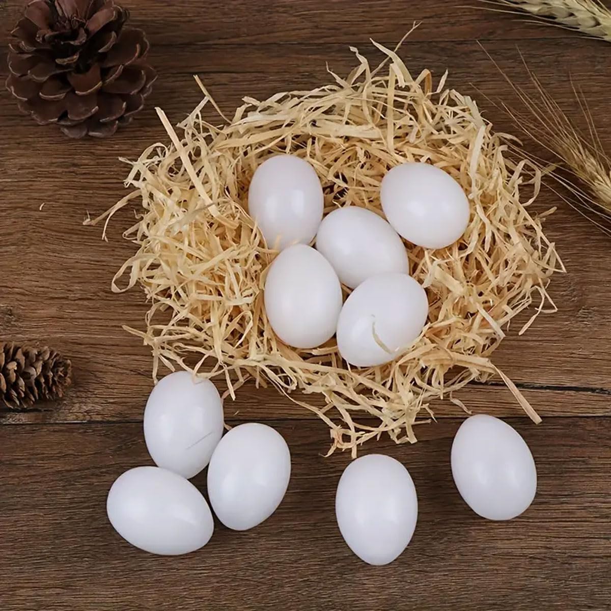 Huevos de paloma falsos 22pcs plásticos simulados artificiales blancos