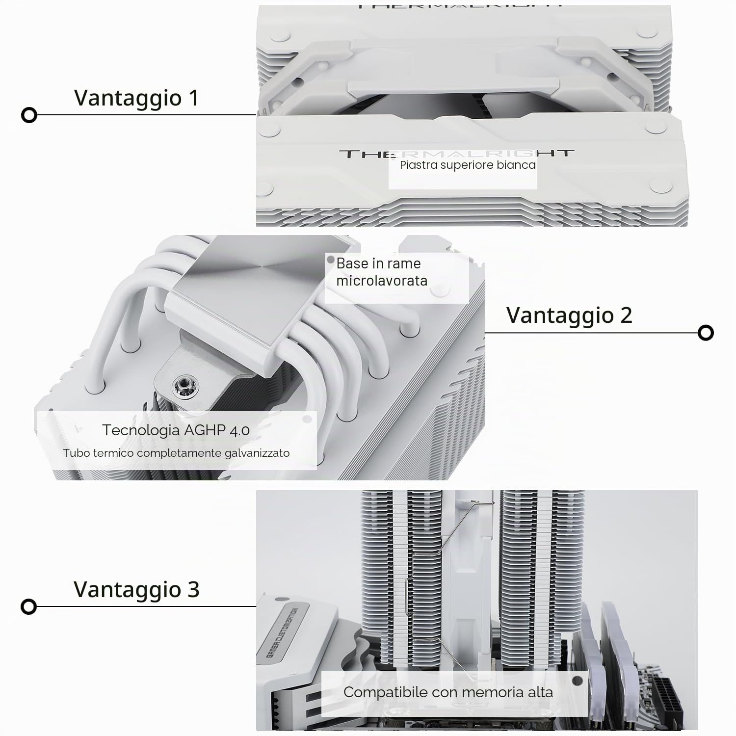 TR-Thermalright Peerless Assassin 120 MINI White Dissipatore per CPU, Doppia torre, 6 Heat pipe, Ventole PWM 120mm 25,6 dBA, Top bianco, per AM5/AM4, Intel LGA1851/1700/115X/1200/2011