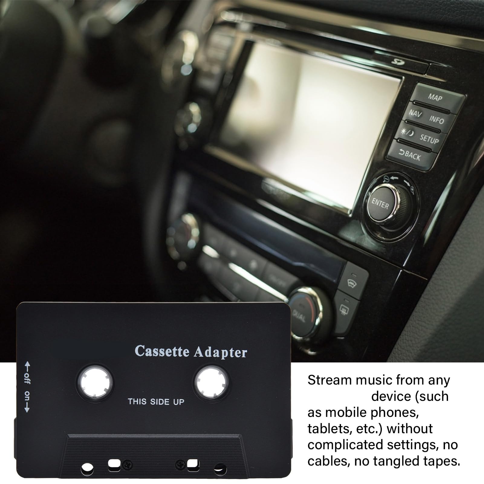 Cassette Bluetooth Adaptador Cassette Bluetooth Coche Inalámbrico Convertidor de Receptor de Casete con Cable USB para DVD Radio