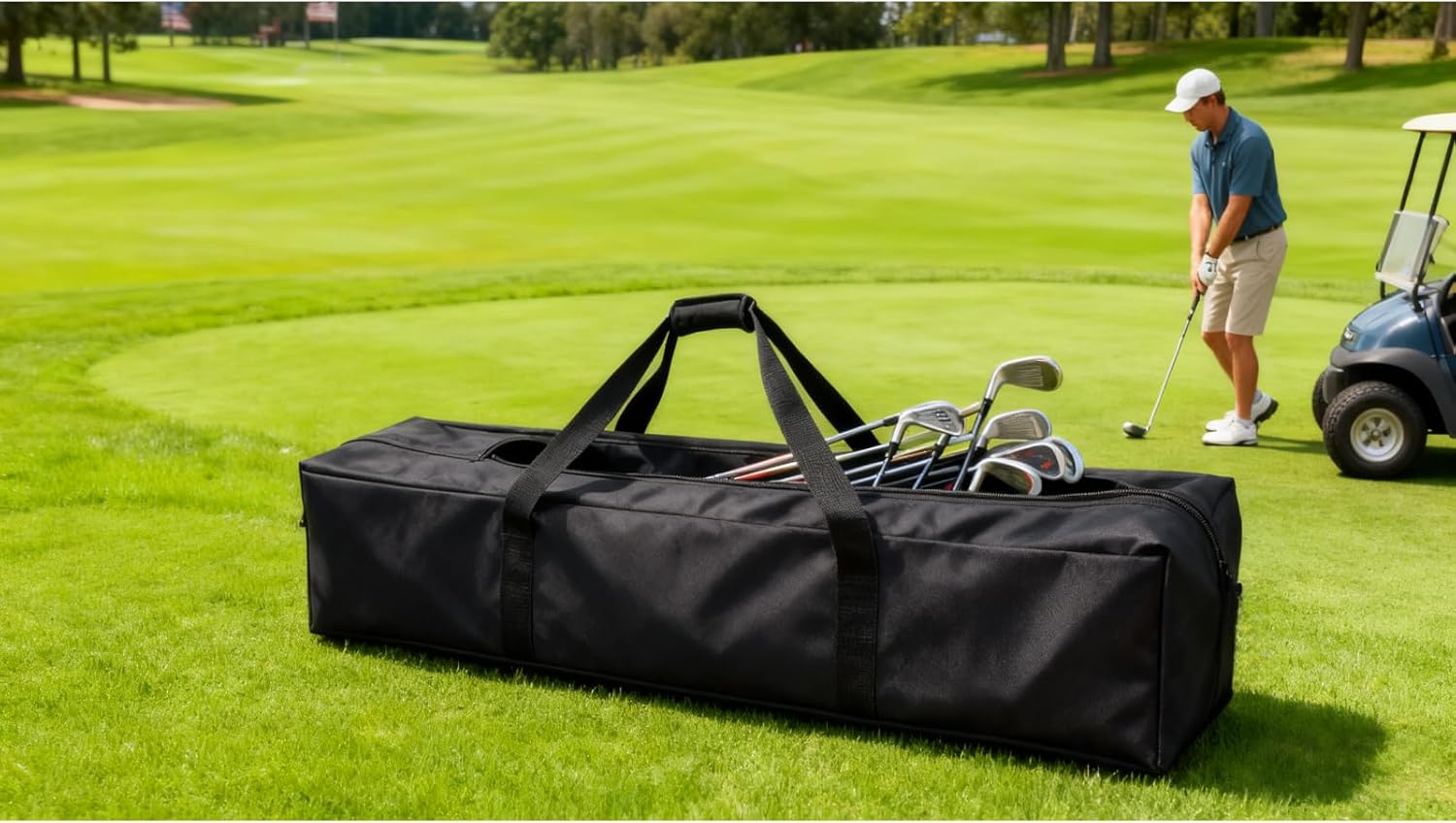 83 Inch Extra Long 600D Oxford Fabric Waterproof Heavy Duty Storage Bag - Organizer for Tent Poles, Ski Poles, Golf Clubs, Garden Tools, Outdoor & Home Storage