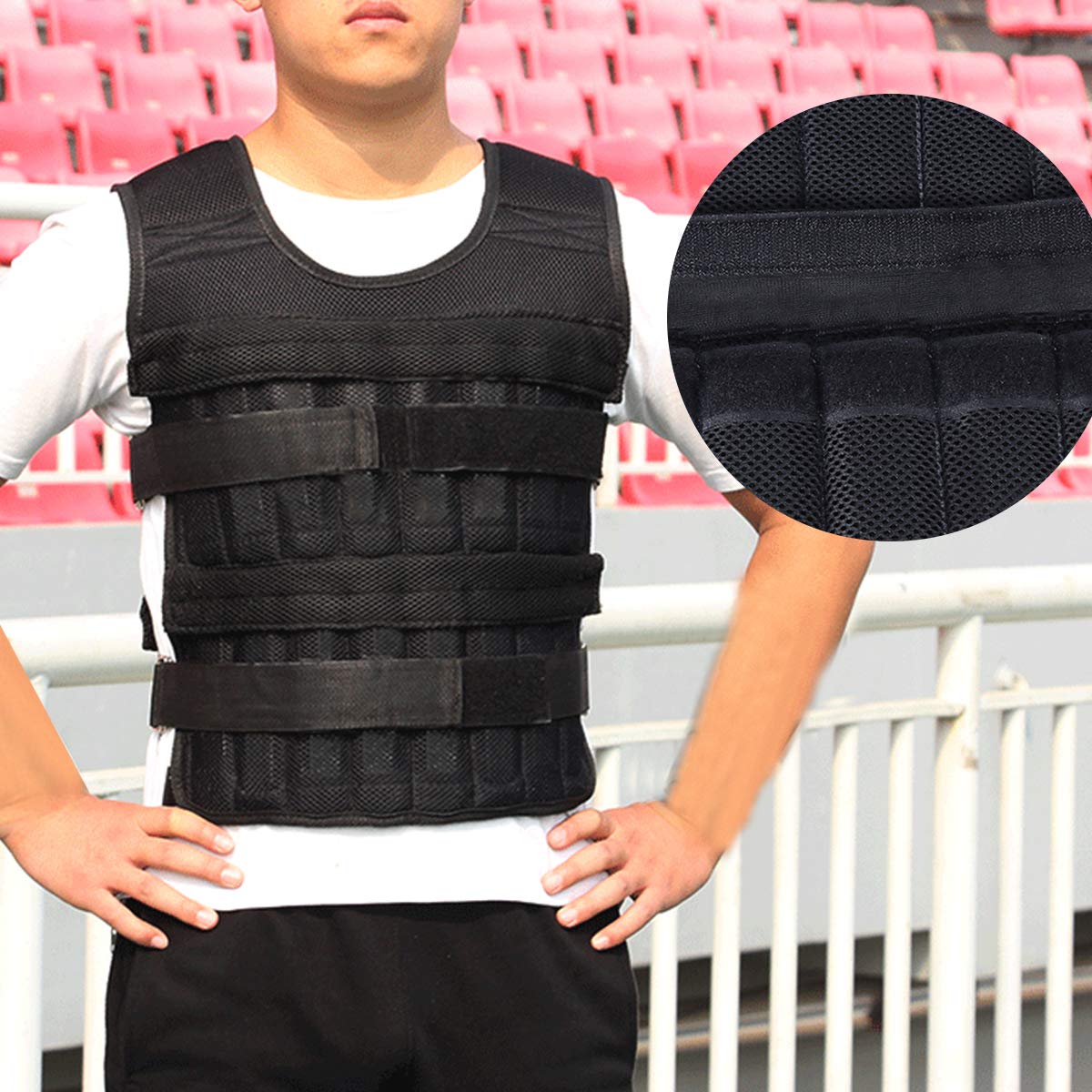 Gilet Ajustable Lesté 6.6LB Gilet de Poids pour Entraînement Entraînement Physique Lesté