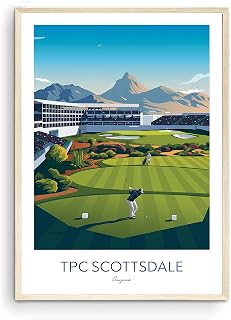 Nationcog TPC Scottsdale Golf Print Arizona - WM Phoenix Open - Stadium Course 16th Hole; TPC Scottsdale Golf Poster; Scottsdale Golf Course Art; Arizona Golf Artwork (Unframed) (24x36)
