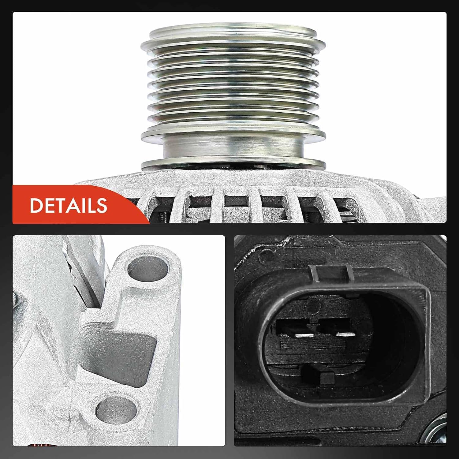 A-Premium Alternator Compatible with Mercedes-Benz C230 2003 2004 2005, L4 1.8L, 12V 120A 7-Groove Pulley Clockwise, Replace# 0124515088, A2711540902