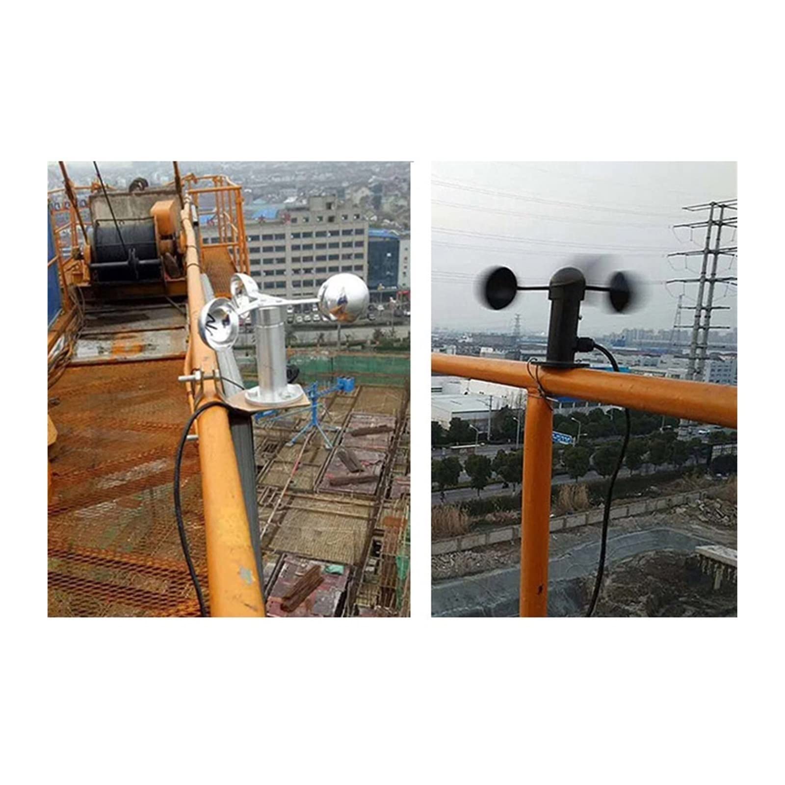 Dispositivo di misurazione della velocità del vento Gru a torre Accessori for gru a torre Anemometro speciale Anemometro Strumento di allarme Velocità del vento Direzione del vento Sensore meteorologi