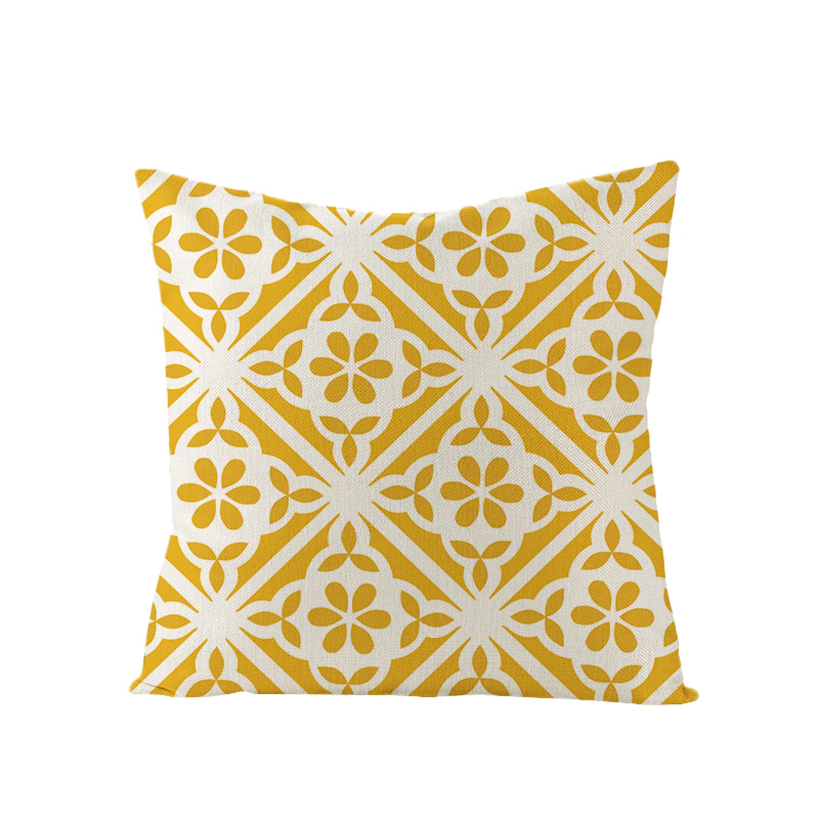 Sofa Fundas Cojines 60x60 Pack de 4 Cuadrado,Funda de Almohada Lino con Cremallera Invisible,Funda de Cojín Decoración para Hogar Sala Cama Jardín Silla Coche-geometría