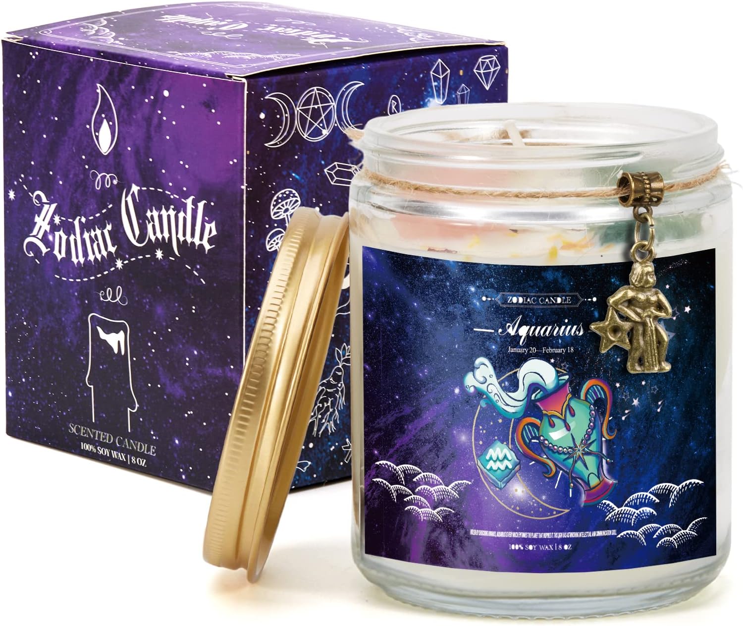 Zodiac Candles Aquarius Candle,Astrology Gifts for Women